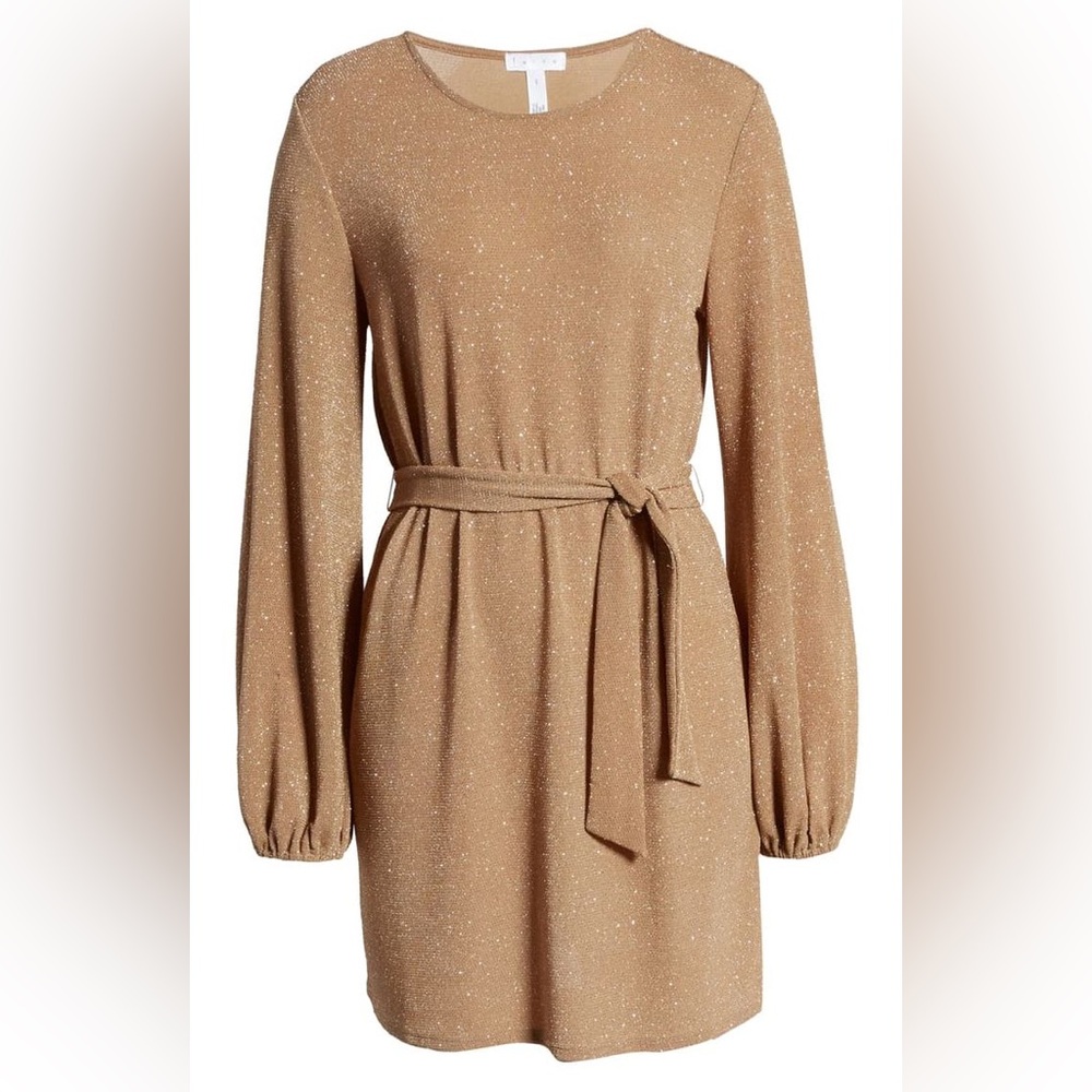 Leith Women’s Metallic Gold Dress XS